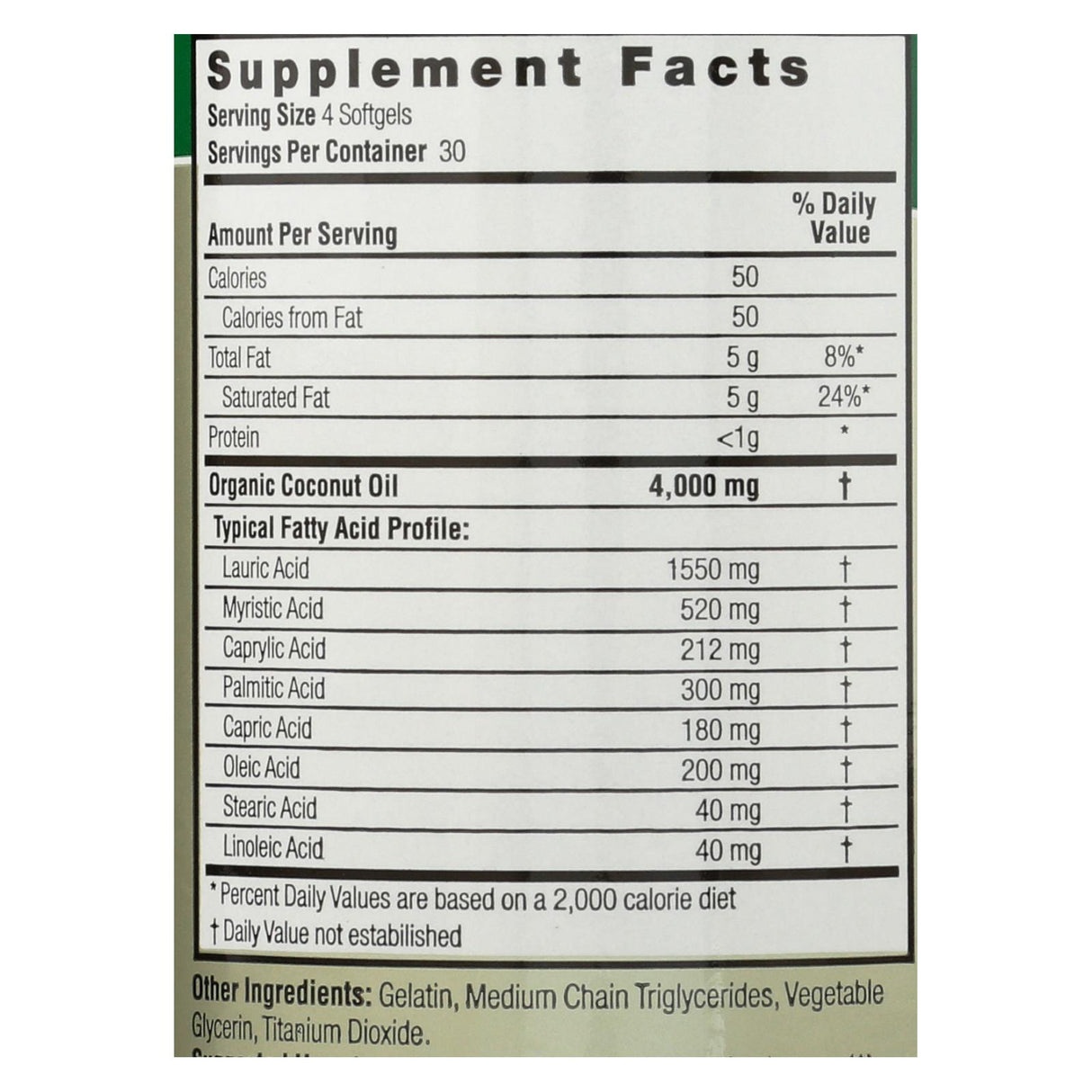 Nature's Answer Organic Extra Virgin Coconut Oil Softgels - Pack of 120 - Cozy Farm