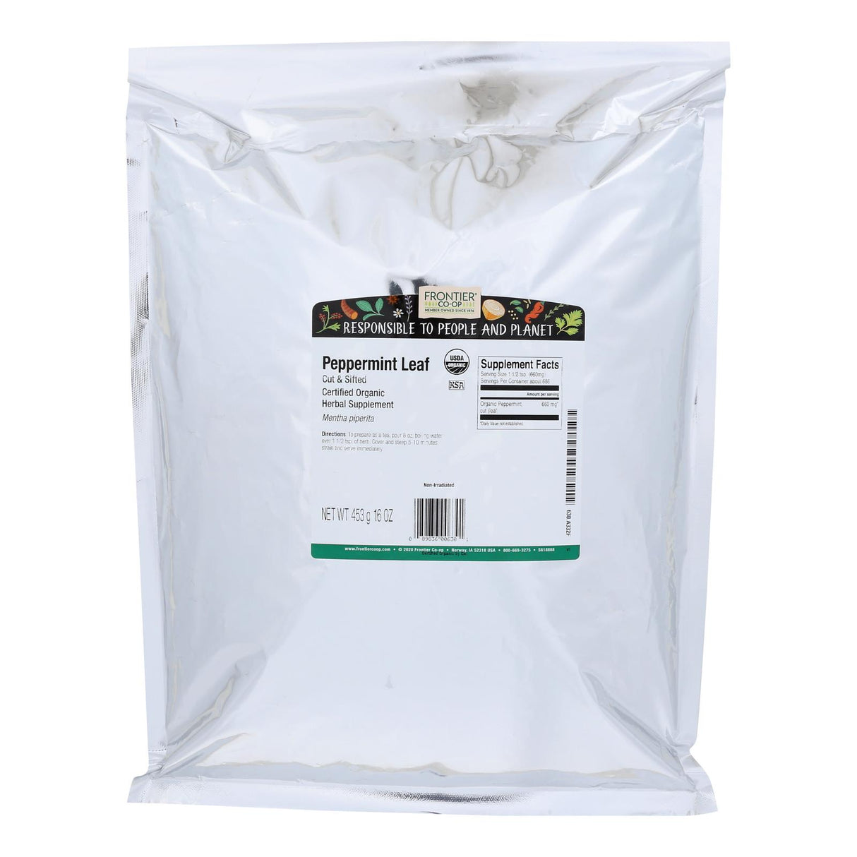 Frontier Herb Organic Peppermint Leaf Cut & Sifted - 1lb - Cozy Farm