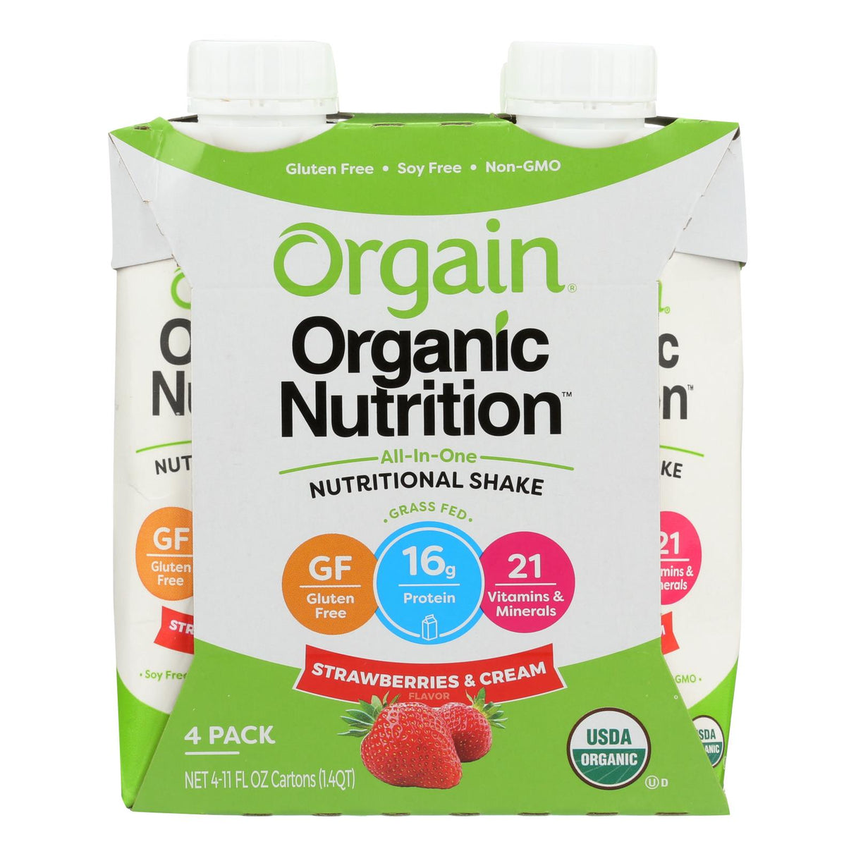 Orgain Orgainic Nut Shake - Strawberry & Cream (Pack of 3) - 11 Fl. Oz. - Cozy Farm