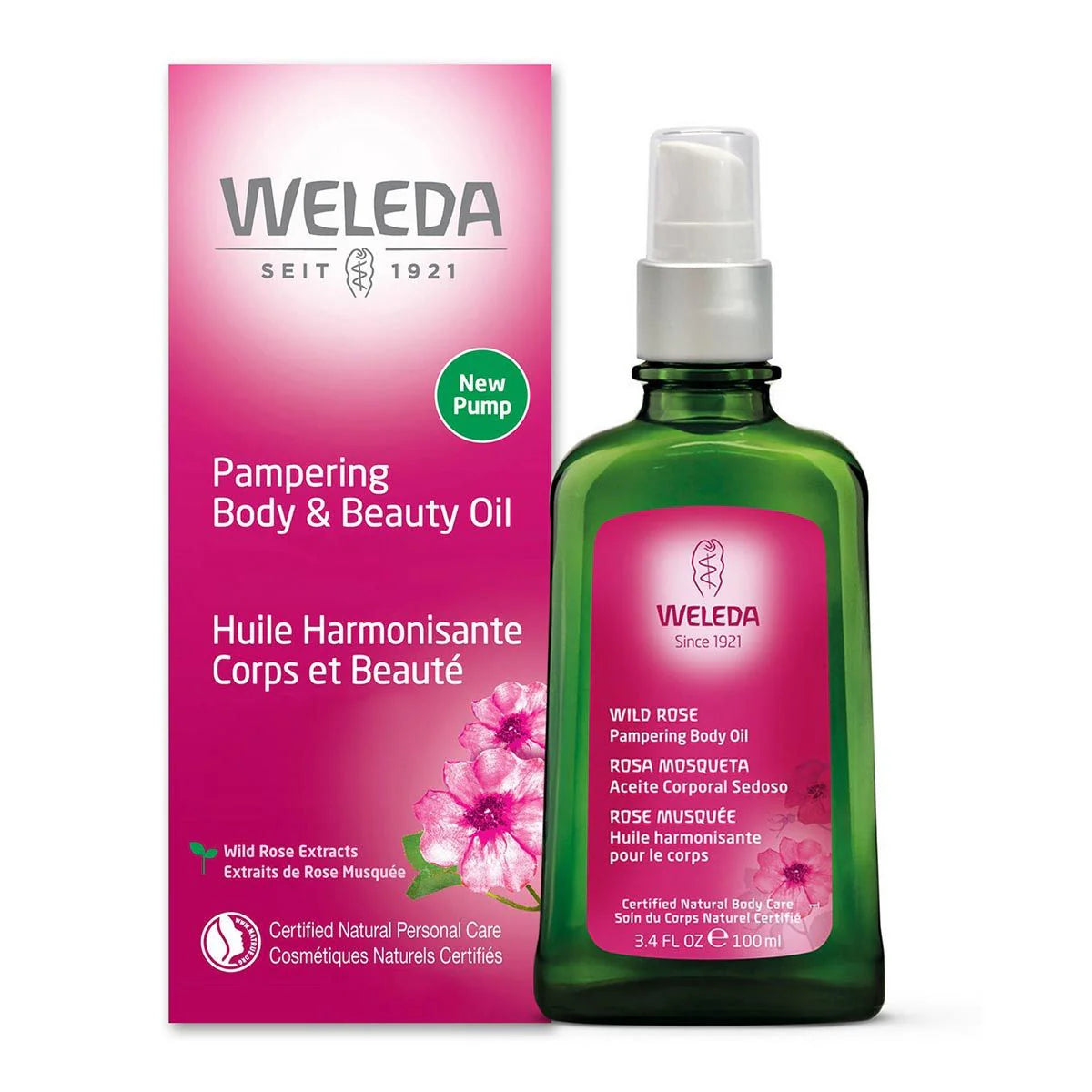 Weleda Wild Rose Body Oil, Smoothing & Refining, 3.4 Fl. Oz.