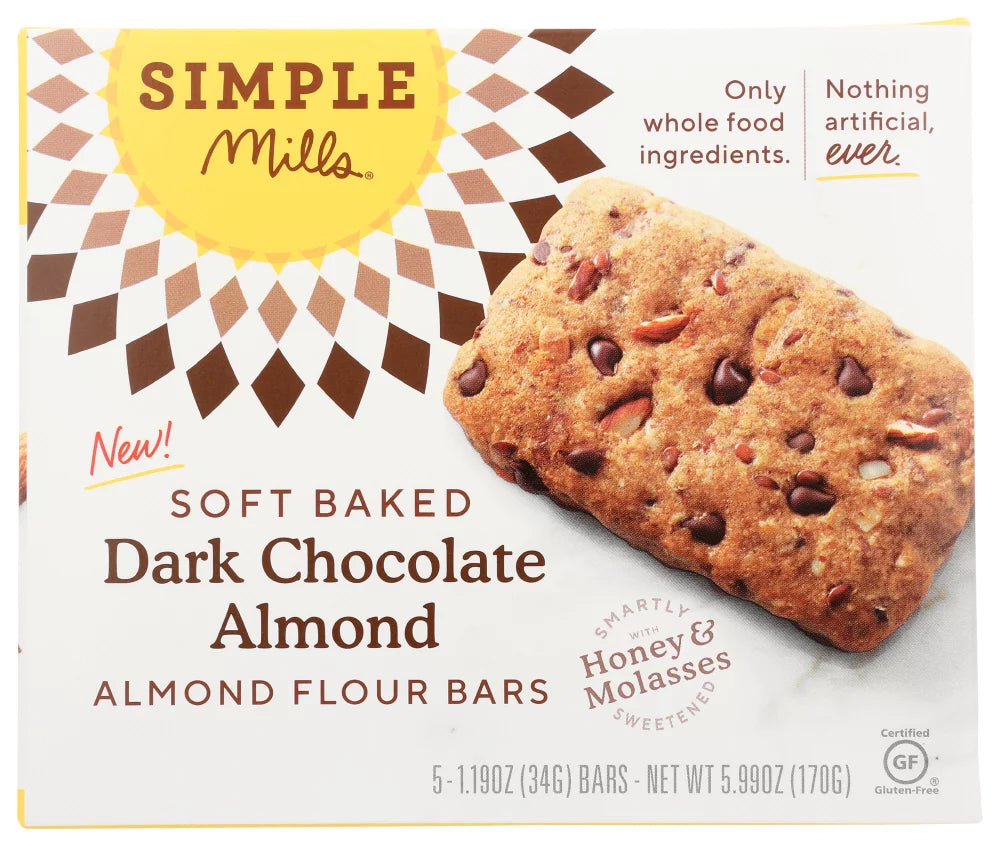 Simple Mills Soft Baked Peanut Butter Chocolate Chip Bars, 5.99 Oz (Case of 6) - Cozy Farm