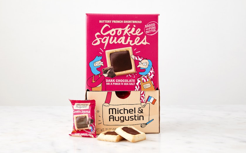Michel Et Augustin - Chocolate Cookie Squares with Sea Salt, 11.85 oz (Case of 1) - French Kosher Cookies