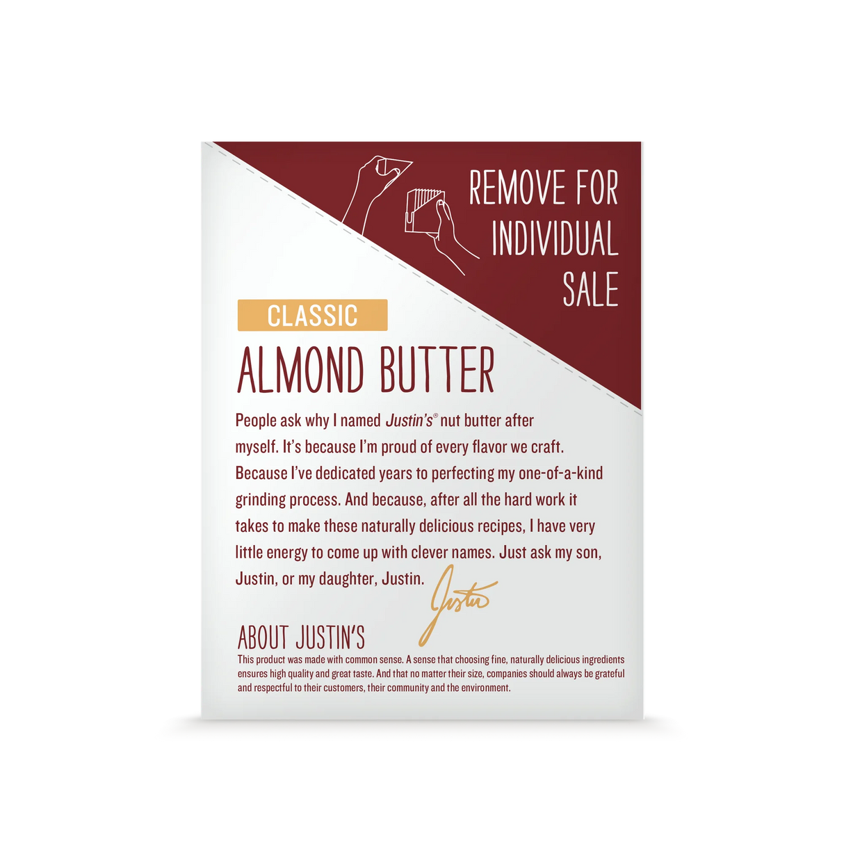 Justin's Almond Butter - Classic: 10-Pack, 1.15 Oz. Each