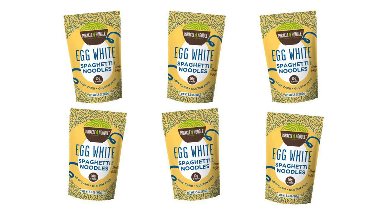 Miracle Noodle - Egg White Spaghetti, 6 x 3.5 oz - Gluten-Free Pasta Alternative