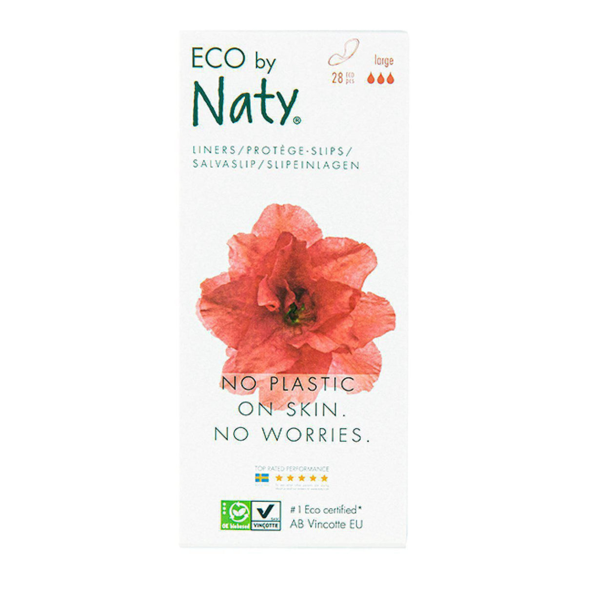 Eco By Naty Liners, Large Panty (Pack of 12 - 28 Count) - Cozy Farm