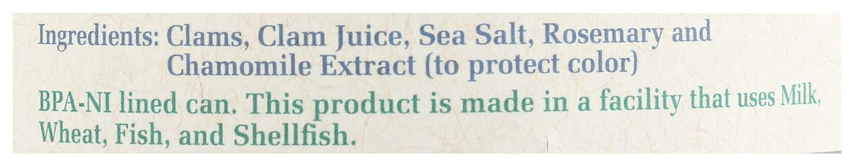 Bar Harbor Whole Gourmet Ocean Clams - 6.5 Oz Can (Pack of 12) - Cozy Farm