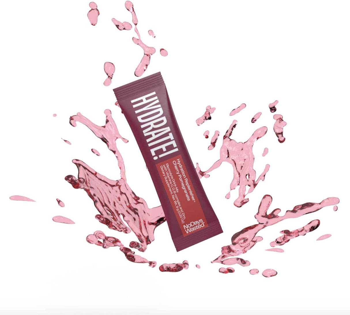 No Days Wasted Hydration Replenisher Sticks in Cherry Pomegranate Flavor (Pack of 15 - 0.32oz) - Cozy Farm