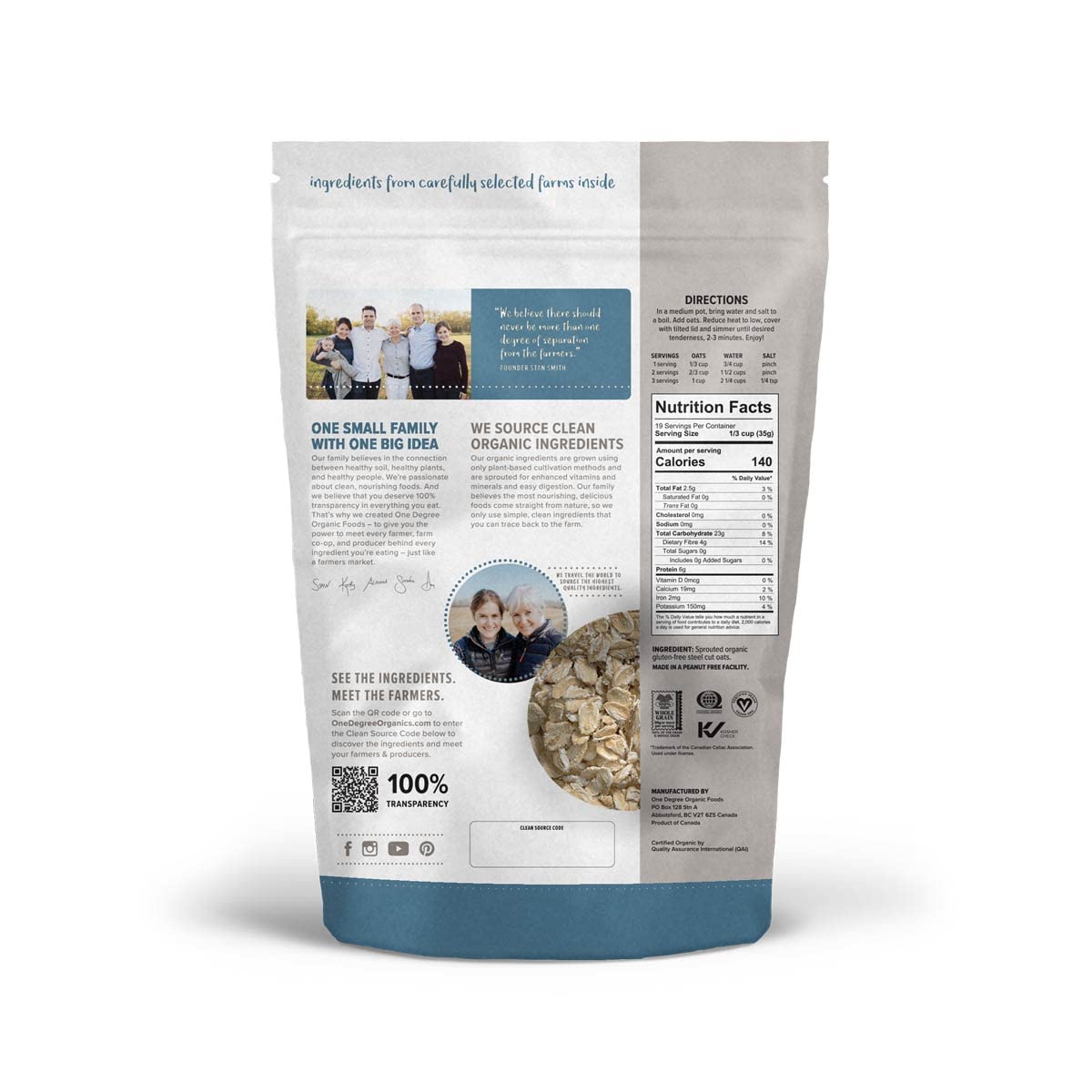 One Degree Organic Sprouted Quick Oats (Pack of 4 - 24 Ounces) - Cozy Farm