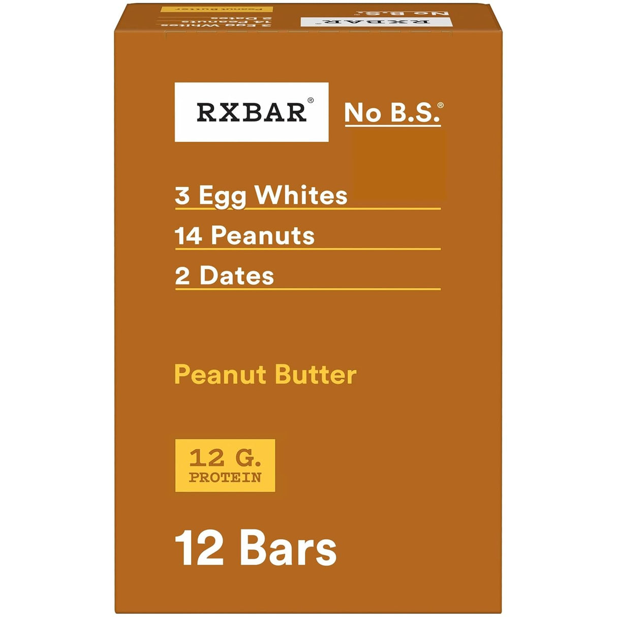RXBAR Peanut Butter Protein Bar, 1.83 Oz. (Pack of 12)