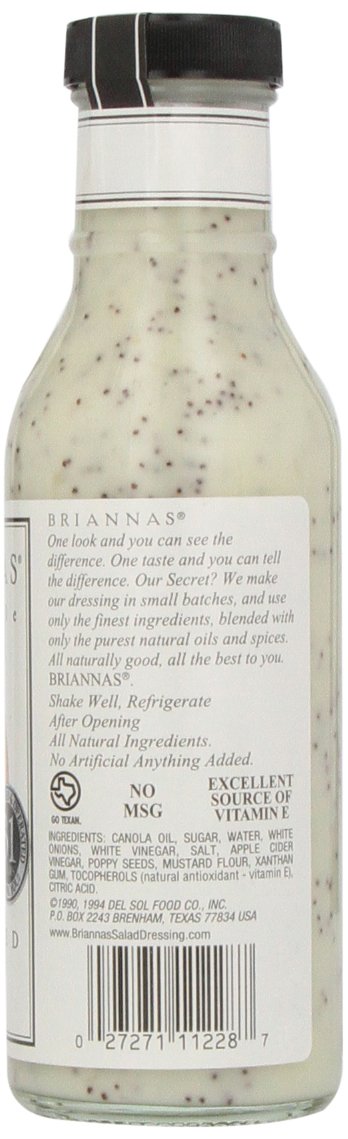 Brianna's Luscious Poppy Seed Salad Dressing (Pack of 6, 12 Fl Oz) - Cozy Farm