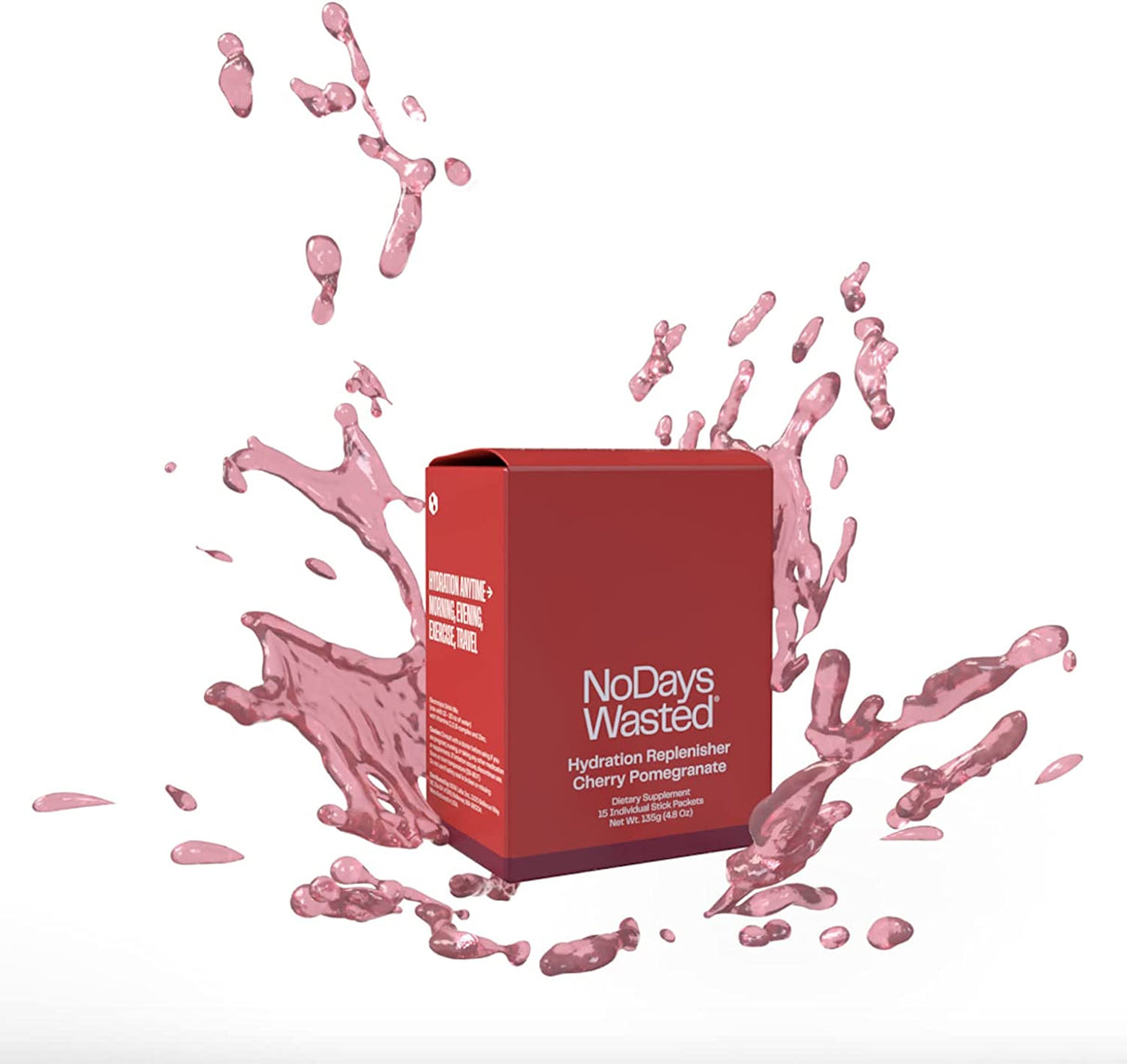 No Days Wasted Hydration Replenisher Sticks in Cherry Pomegranate Flavor (Pack of 15 - 0.32oz) - Cozy Farm