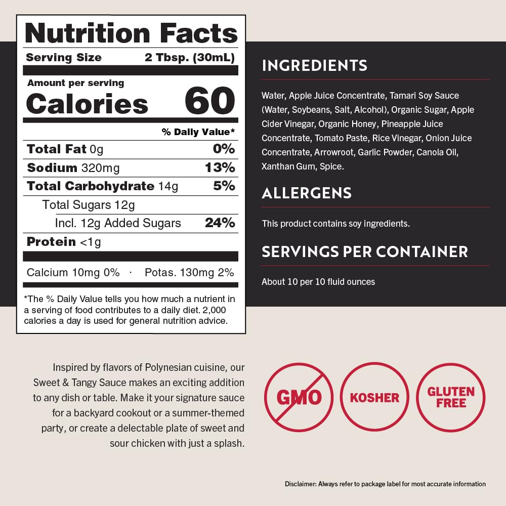 San-J Sweet & Tangy Cooking Sauce, Pack of 6, 10 Fl. Oz. Bottles