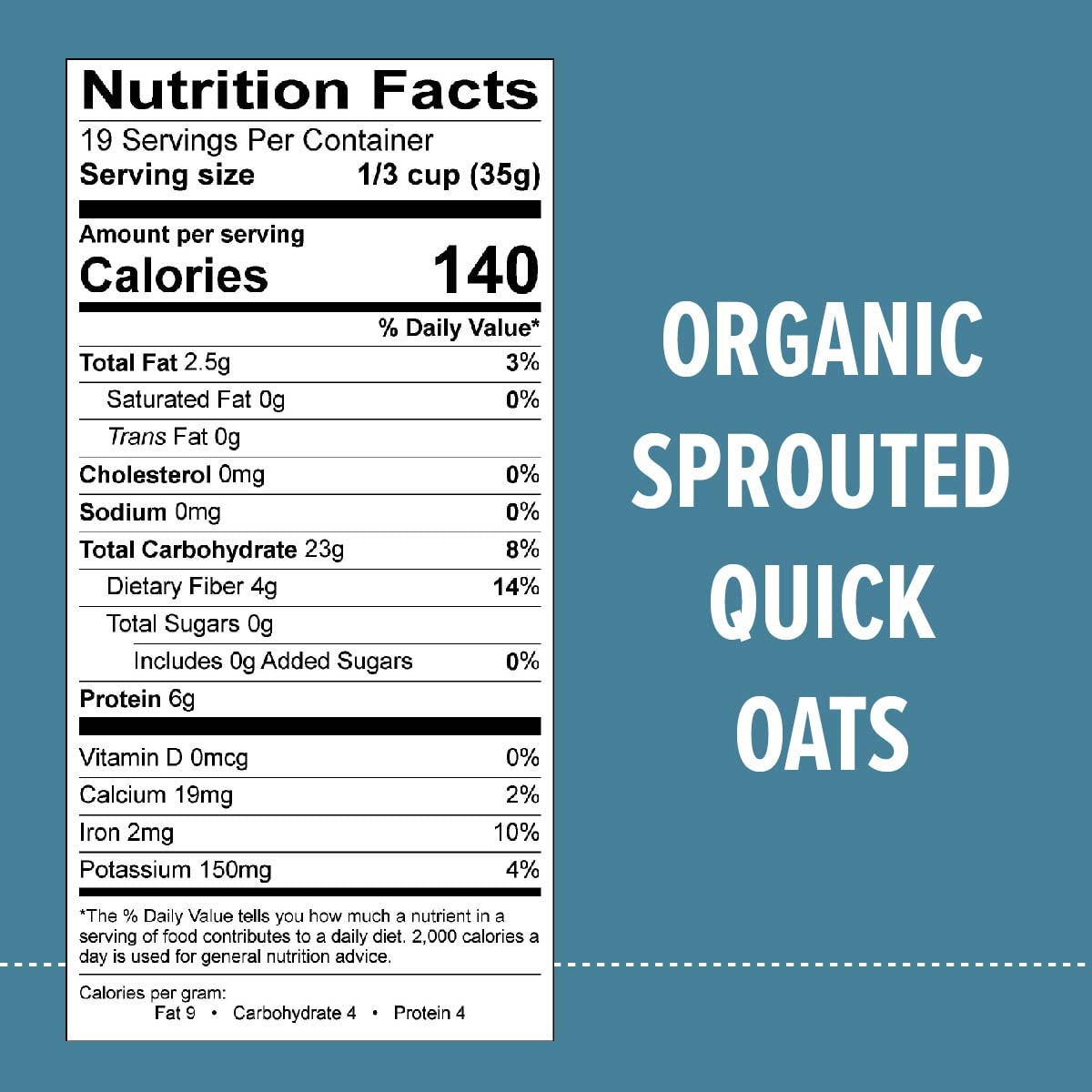 One Degree Organic Sprouted Quick Oats (Pack of 4 - 24 Ounces) - Cozy Farm