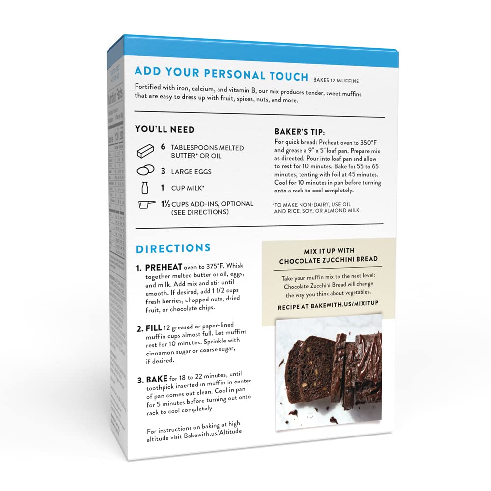 King Arthur Classic Muffin Mix, 6 Boxes of 16 oz Each