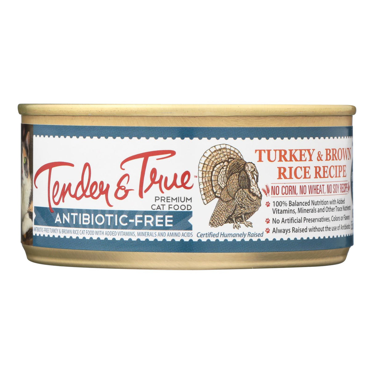 Tender & True Turkey & Brown Rice Cat Food - 24 x 5.5 Oz - Cozy Farm