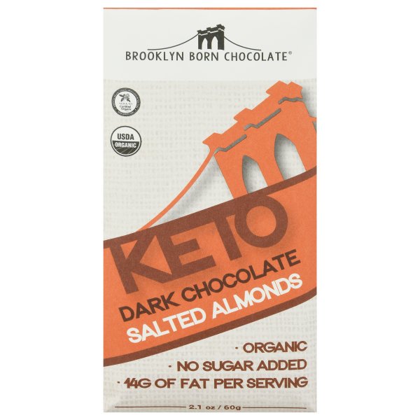 Brooklyn Born Chocolate - Bar Chocolate Salt Almnd Kto - Case Of 12-2.1 Oz - Cozy Farm