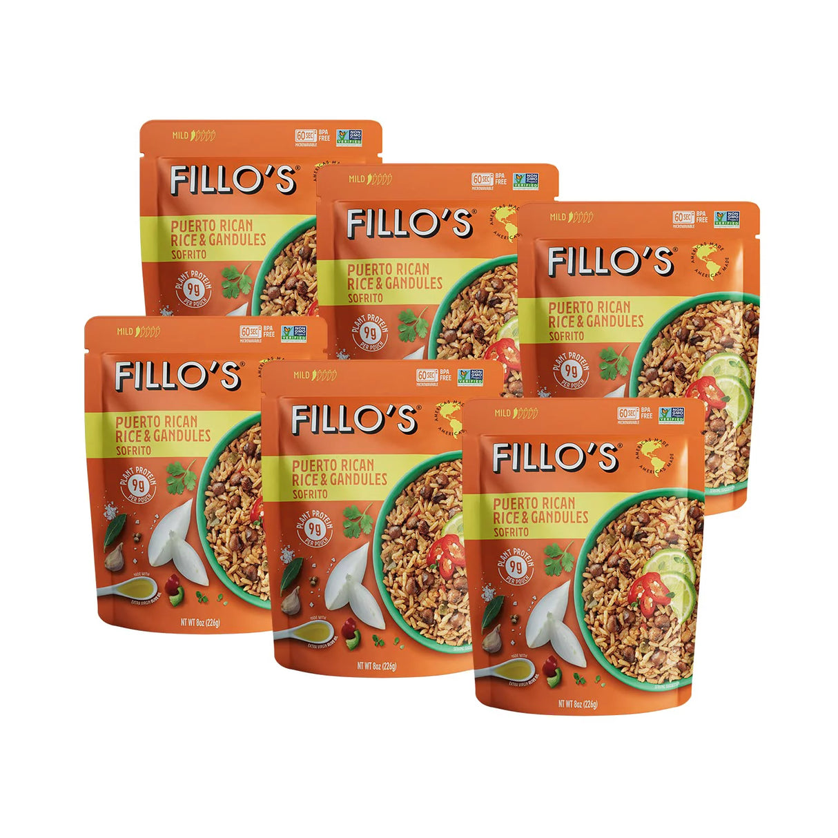 Fillo's Rice and Gandules 8 oz Can, Case of 6 - Cozy Farm