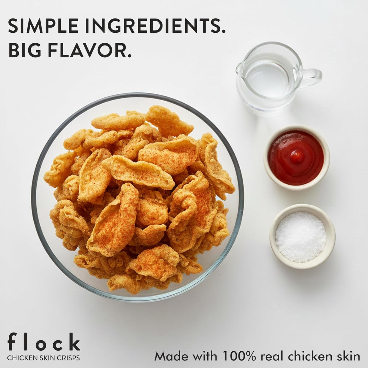Flock Chicken Skin Chips, BBQ, 2.5 oz., Pack of 8