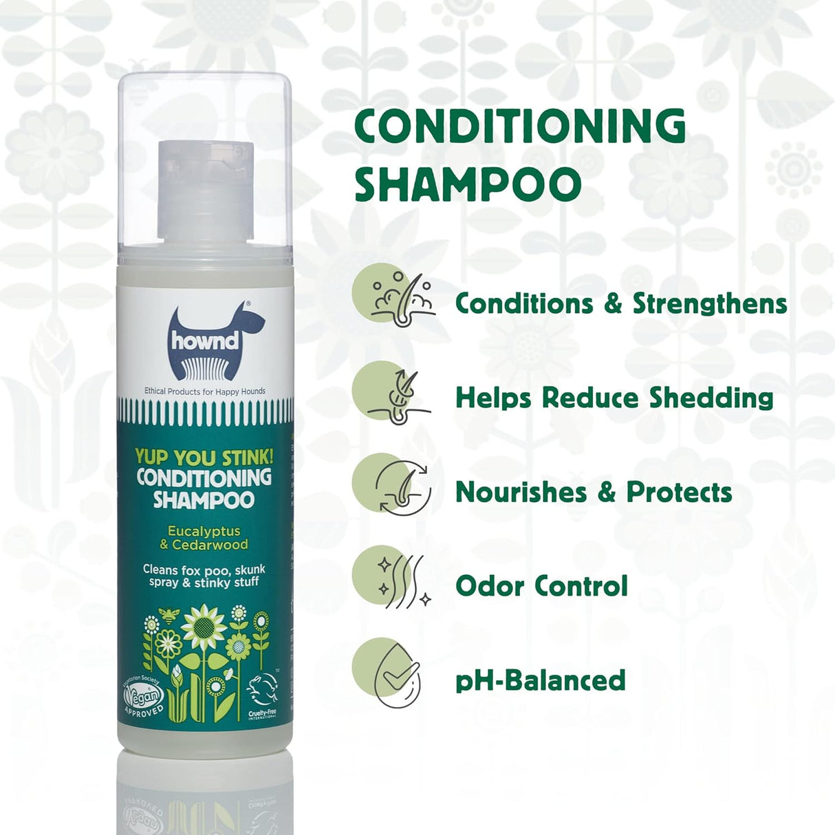Hownd Yup You Stink - Conditioning Shampoo for Dogs, Eucalyptus & Cedarwood, 8.5 oz, Case of 6