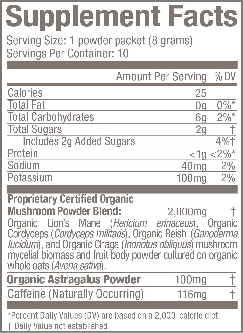 Om Mushroom Superfood Coffee Latte Blend Mushroom Powder, Single Serve, 10 Count, Lion's Mane, Cordyceps, Reishi, Chaga - Cozy Farm