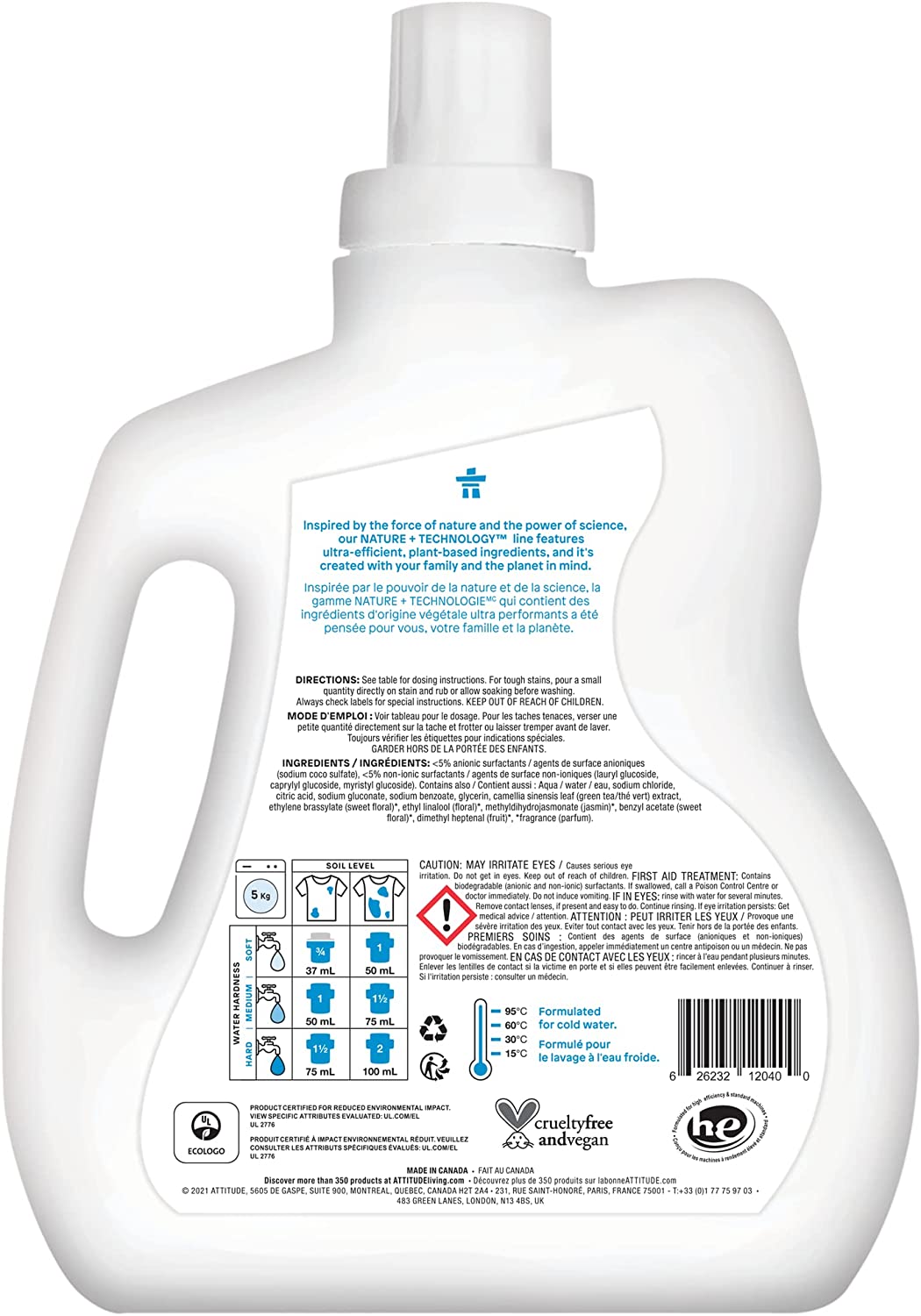 Attitude Wildflowers Laundry Detergent, 67.6 Oz - Cozy Farm