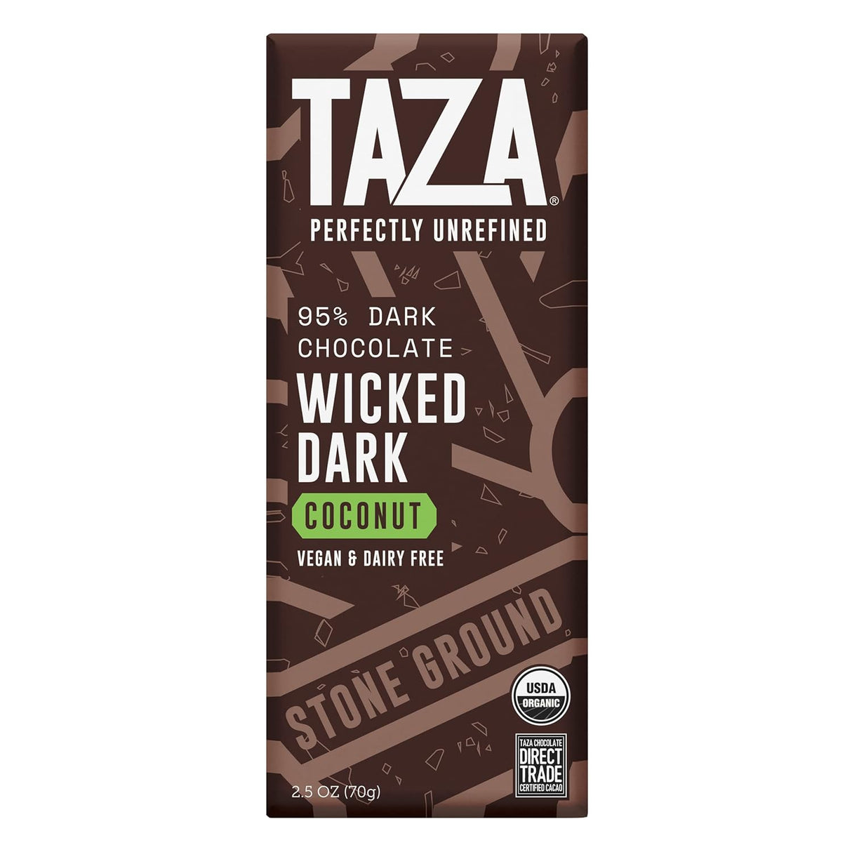 Taza Chocolate Organic Dark Chocolate, 2.5 Oz Bars (Case of 10)