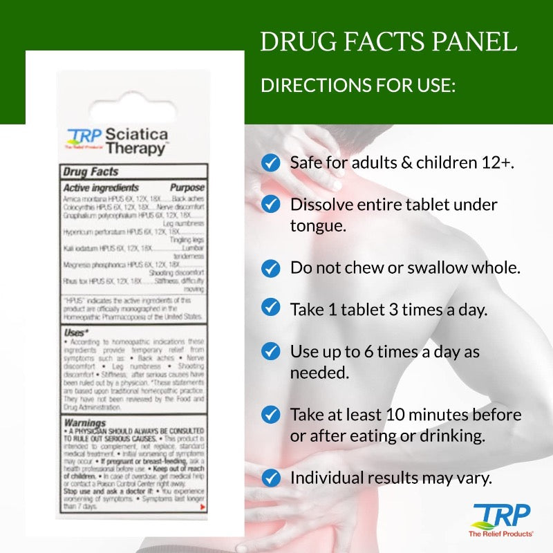 TRP Sciatica Therapy - Natural Formula for Sciatica Symptom Relief (70 Tablets) - Cozy Farm