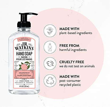 J.R. Watkins Hand Soap Gel Grapefruit, 11 Fl Oz (Pack of 3) - Cozy Farm