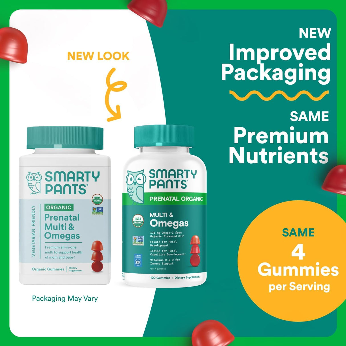 Smartypants Prenatal Gummy Multivitamin - Iron Free, DHA & Folate - 120 Count
