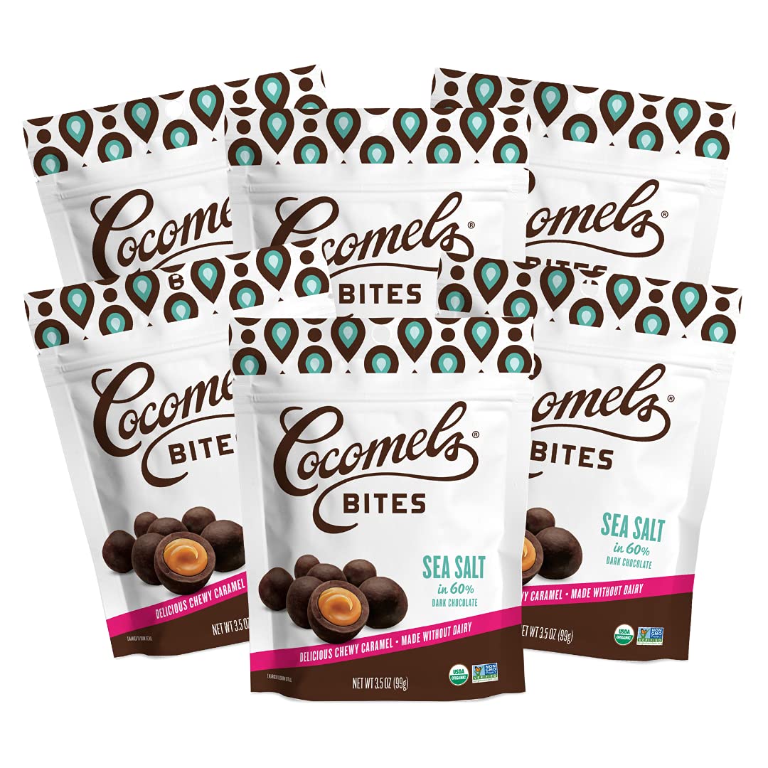 Organic Cocomel Caramel Bites with Sea Salt, 6 Pack, 3.5 Oz Each