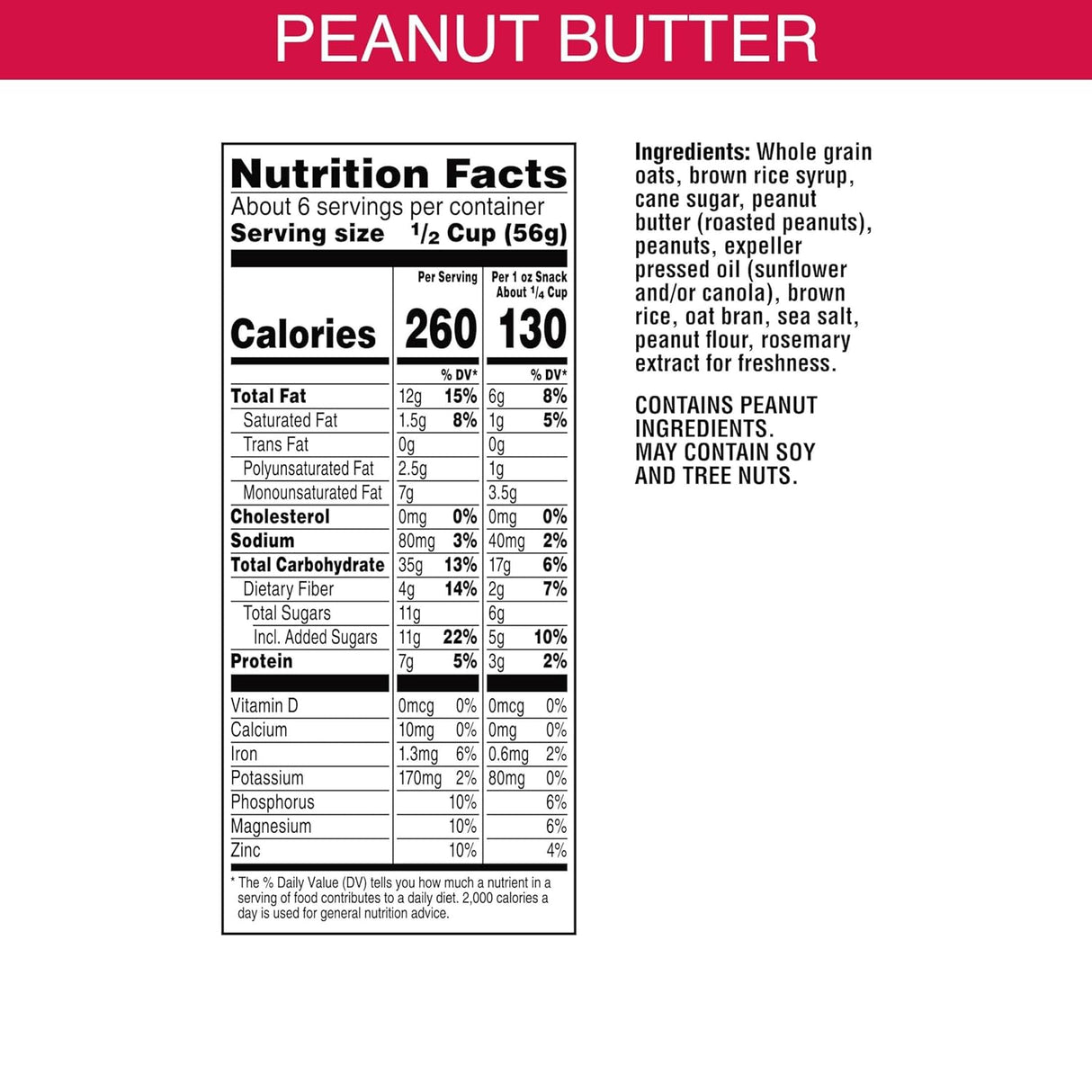 Bear Naked Granola, Peanut Butter, 12 oz, (Pack of 6) - Cozy Farm