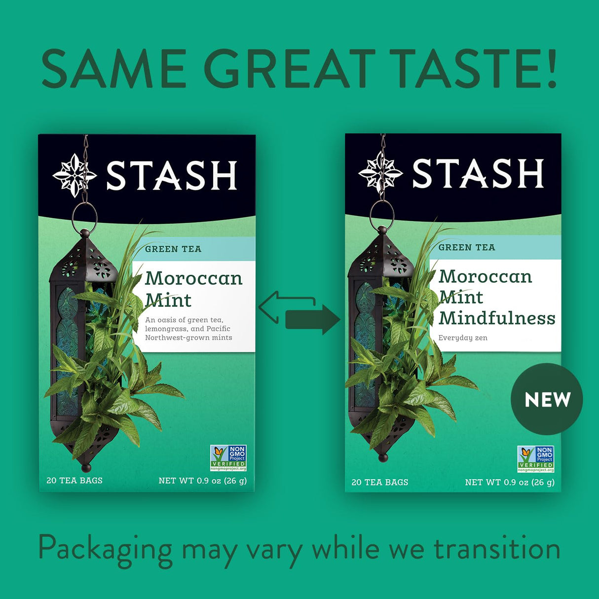 Stash Tea Organic Moroccan Mint Green Tea Bags, USDA Organic, Case of 6 (20 Count)