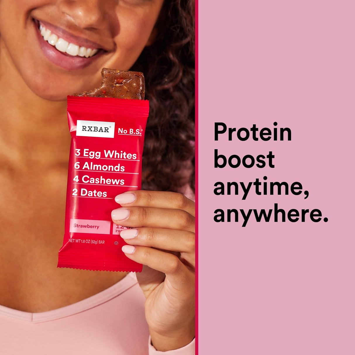 RXBAR Protein Bar - Strawberry - 1.83 Oz Bars, 12 Count - Real Food Protein