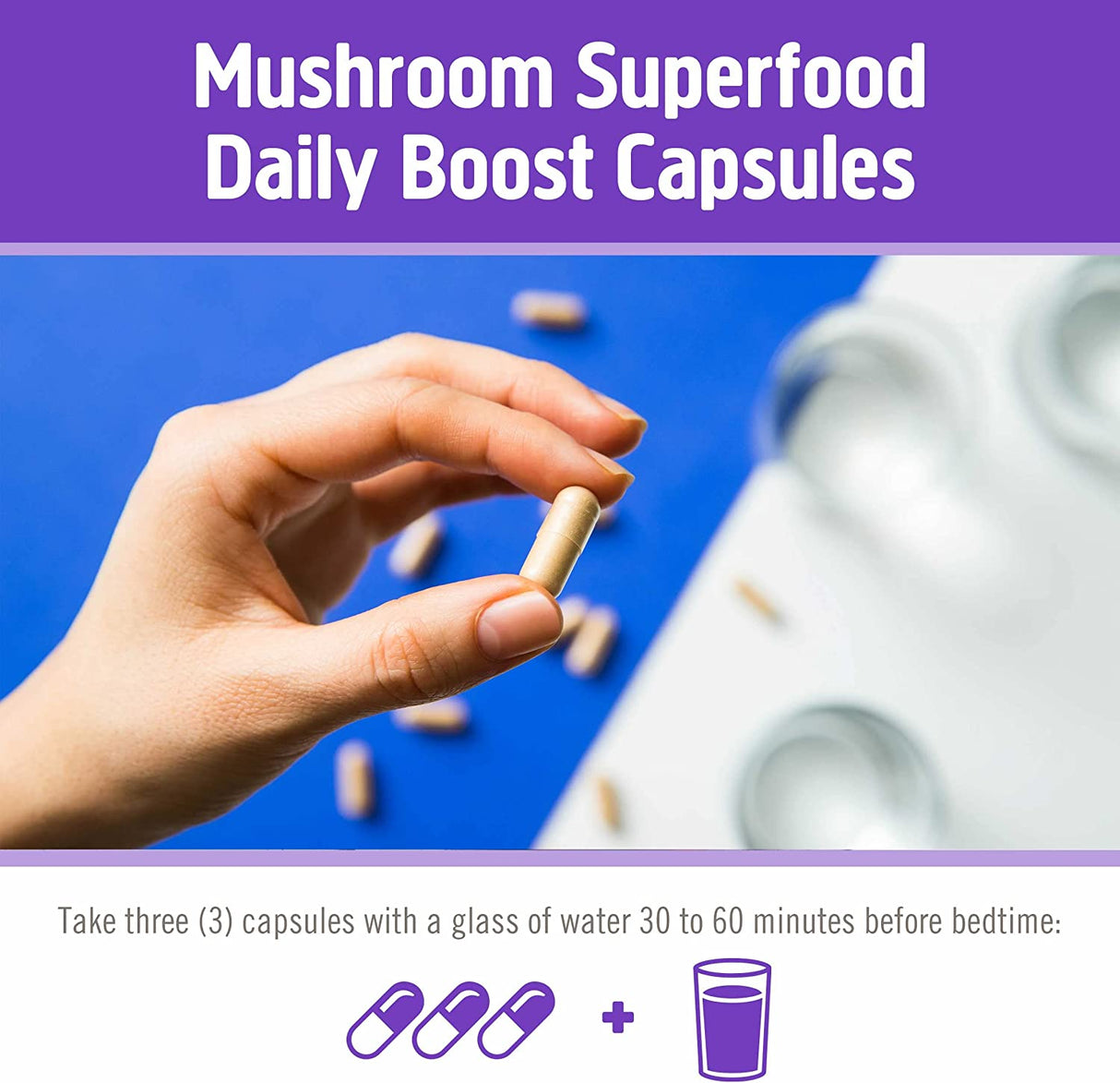 Om Mushroom Superfood Sleep Mushroom Capsules: 90-Count Superfood Sleep Support Supplement - Cozy Farm