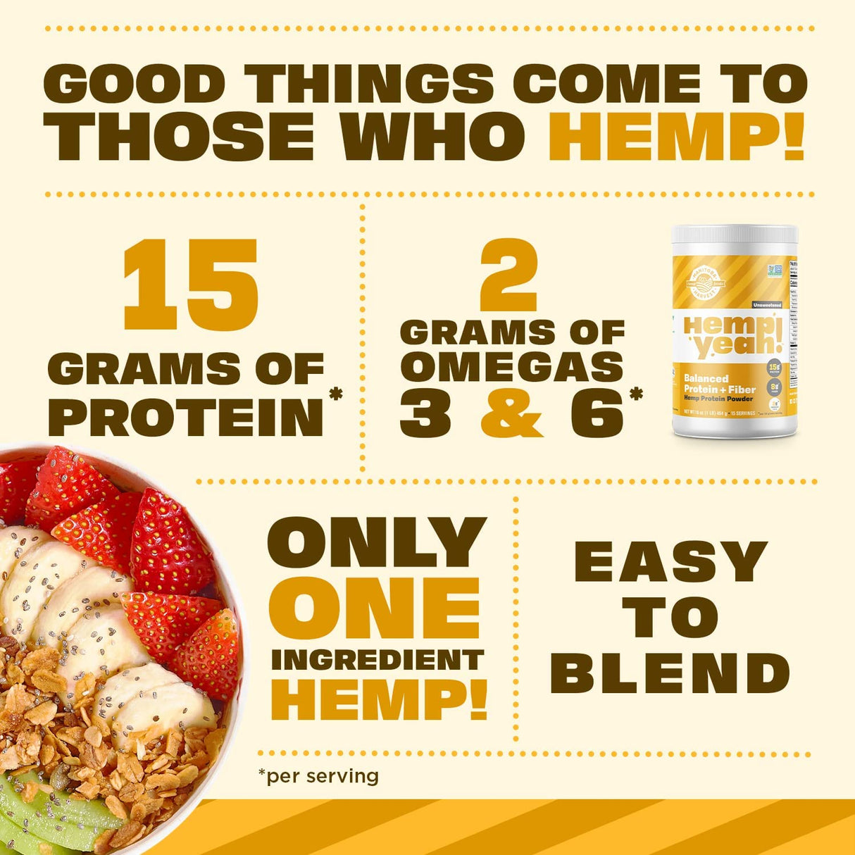 Manitoba Harvest Hemp Yeah! Balanced Protein + Fiber Powder - 16 Oz. - Cozy Farm