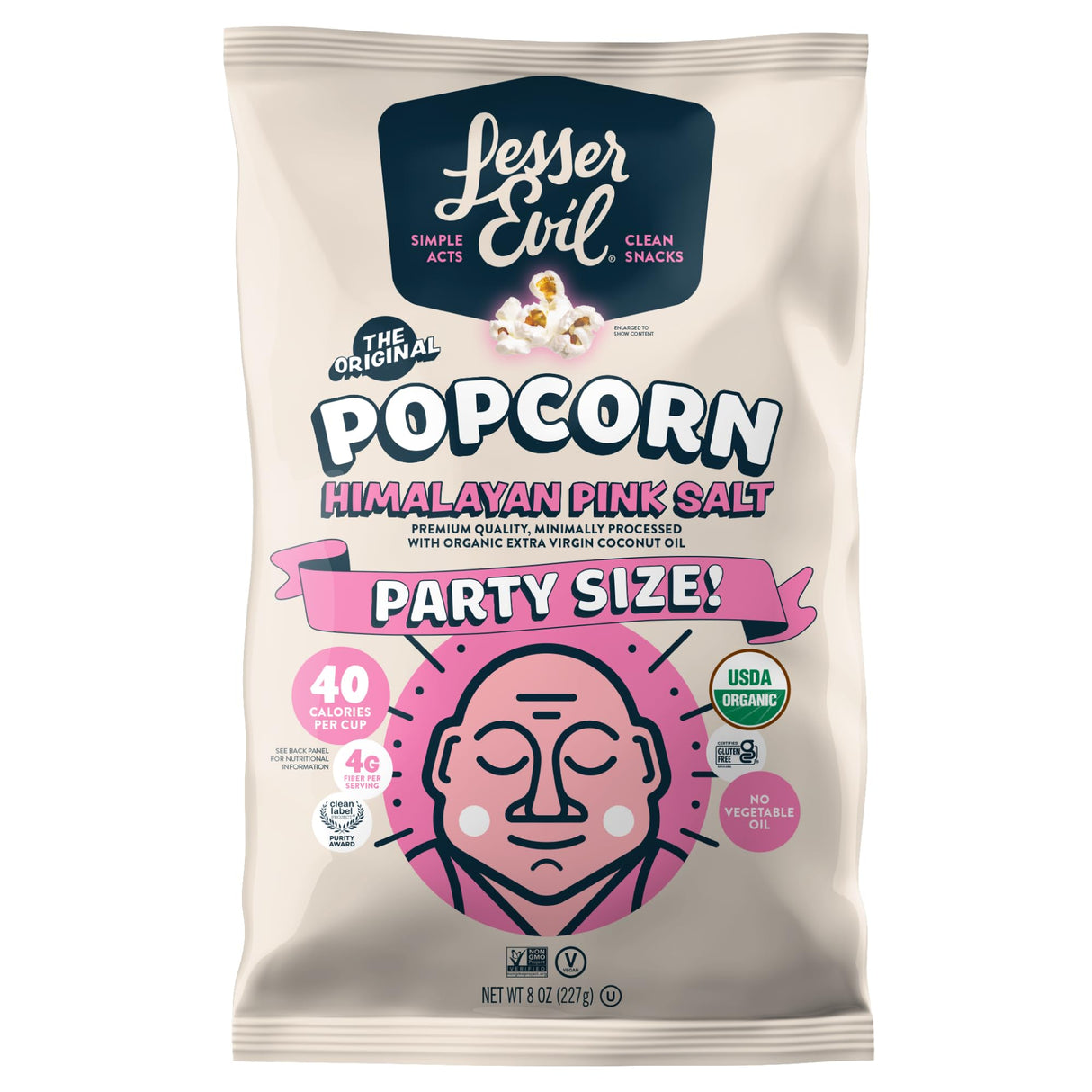 Lesser Evil - Organic Popcorn Homer's Blend, 4.6 oz (Pack of 12) - Gluten-Free Snack
