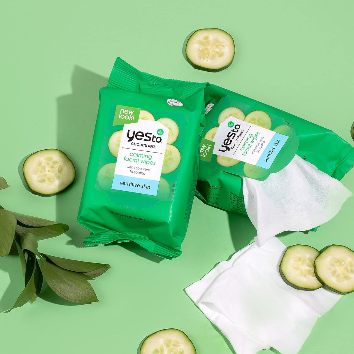 Yes To Cucumbers Facial Wipes (3 Packs of 30) - Soothing, Hypoallergenic - Cozy Farm