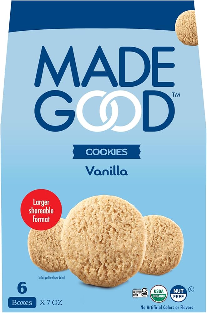 Made Good - Organic Vanilla Crunch Cookies, 7 oz (Pack of 6) - Gluten-Free Snacks