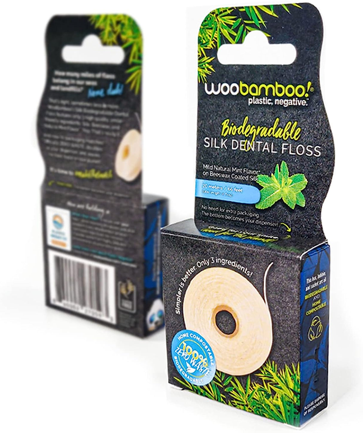 Woobamboo Silk Mint Dental Floss - 20 Meters - Case of 6 - Cozy Farm
