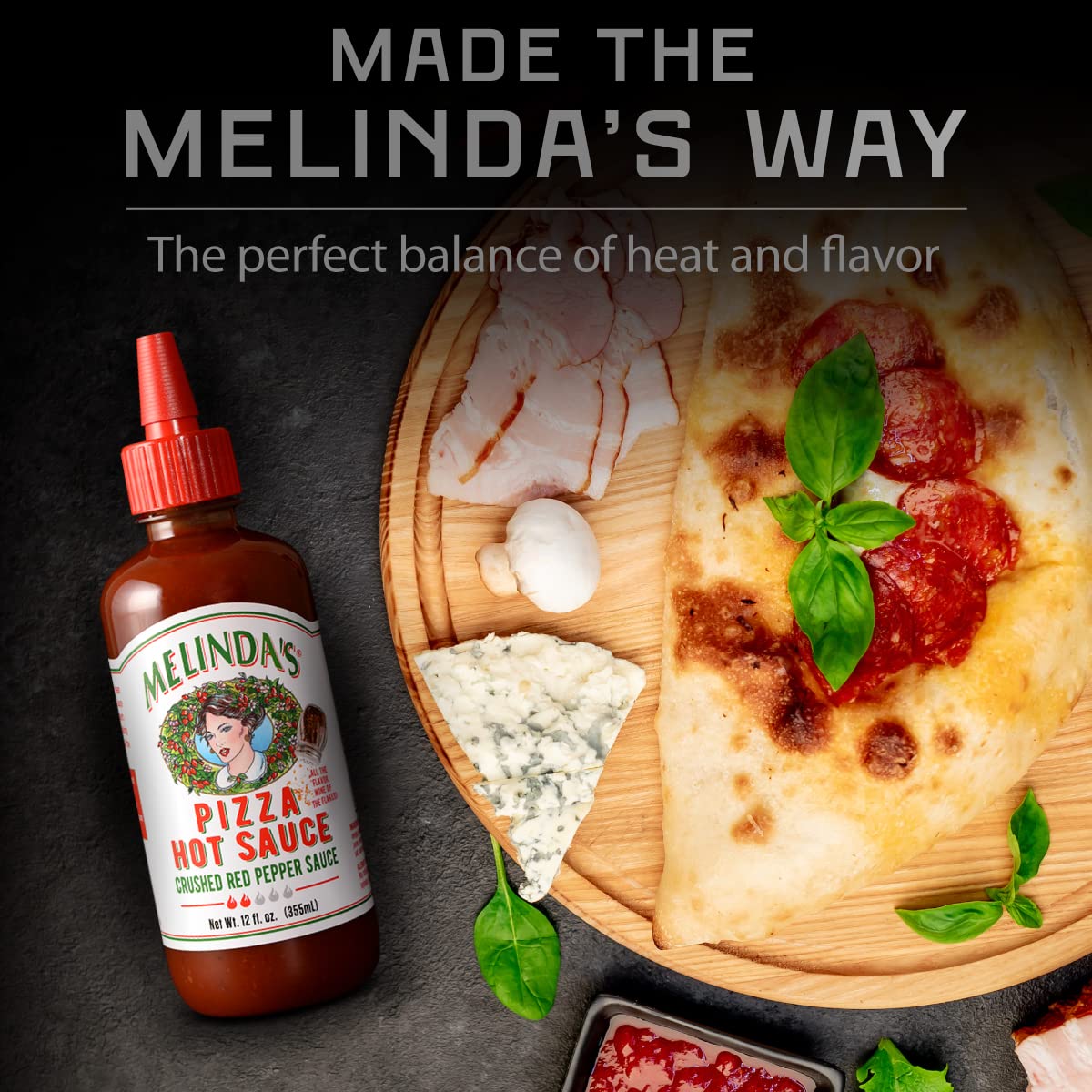 Melinda's Pizza Hot Sauce, Gluten-Free, Award-Winning, Case of 6 (12 oz)