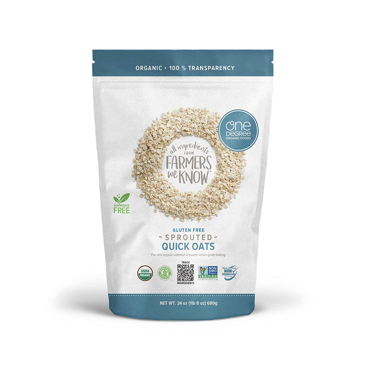 One Degree Organic Sprouted Quick Oats (Pack of 4 - 24 Ounces) - Cozy Farm
