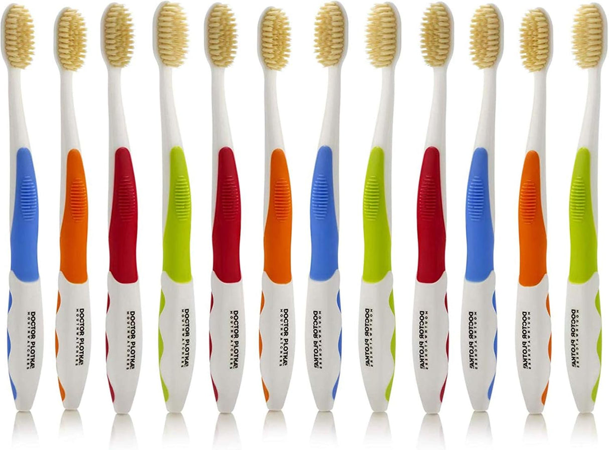 Mouth Watchers Antibacterial Adult Toothbrushes, Assorted Colors, 20-Pack
