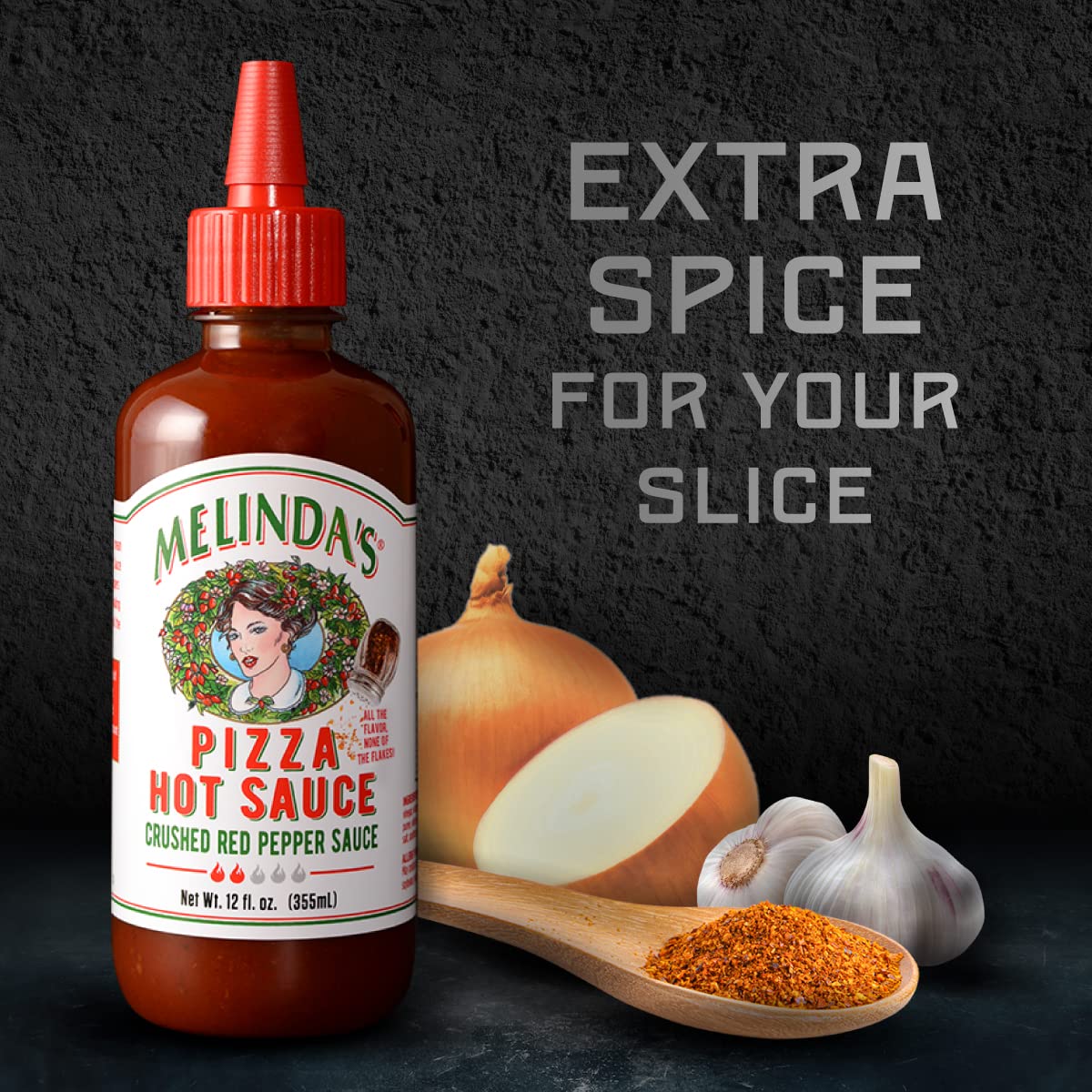 Melinda's Pizza Hot Sauce, Gluten-Free, Award-Winning, Case of 6 (12 oz)