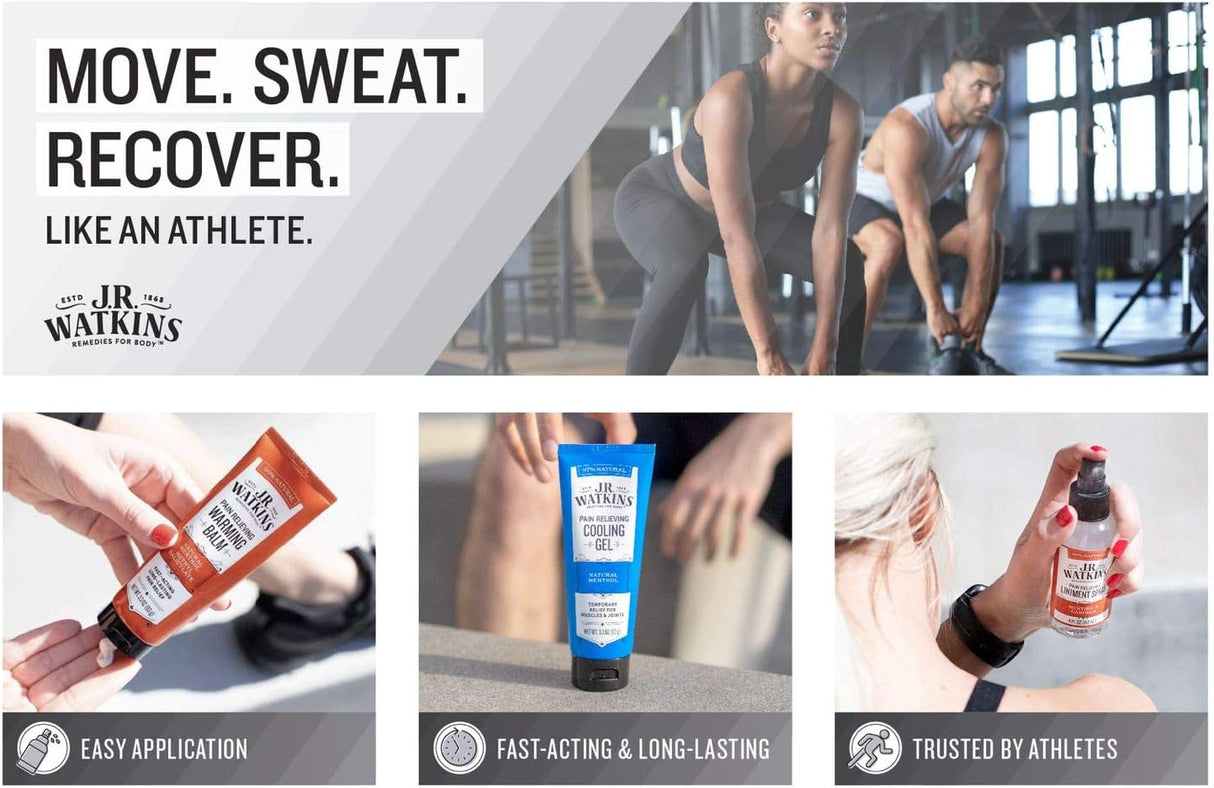 J.R. Watkins Deep Muscle Cooling Gel for Pain Relief (3.3 Oz.) - Cozy Farm