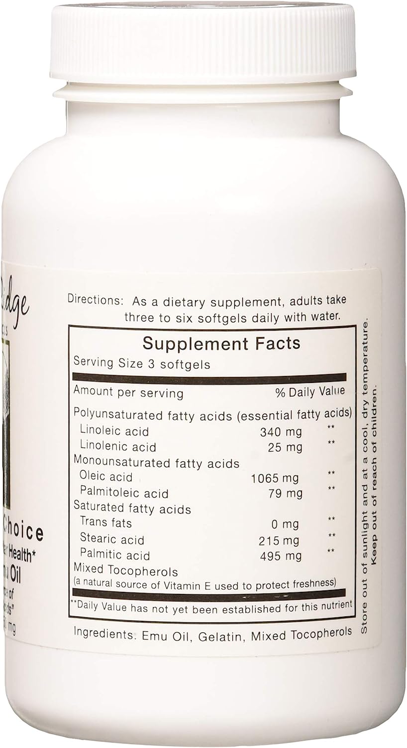 Thunder Ridge 100% Pure Emu Oil - 750mg (90 Softgels) - Cozy Farm