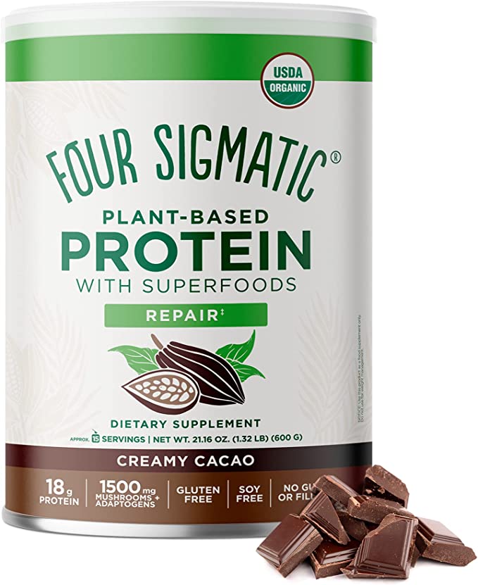 Four Sigmatic Cacao Protein Powder - Plant Based - 21.16 Oz - Cozy Farm 