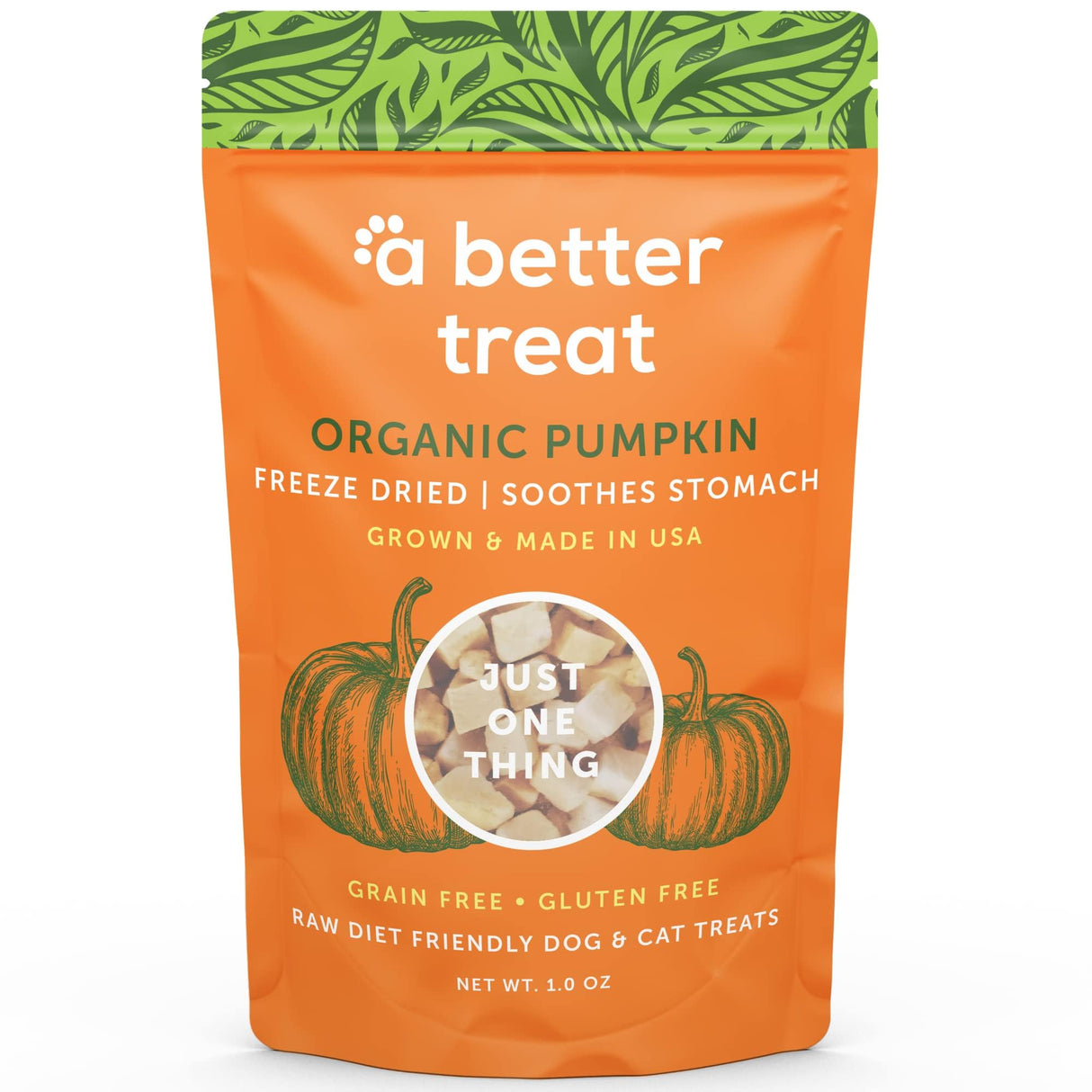 A Better Treat - Organic Freeze-Dried Pumpkin, 1 oz (Pack of 6) - Gluten-Free Dog Treats