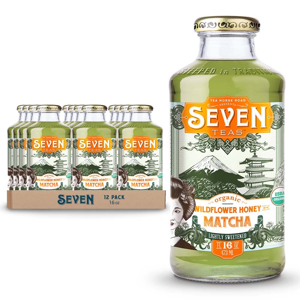 Seven Teas Wildflower Honey Matcha - 16oz, Case of 12 - Cozy Farm