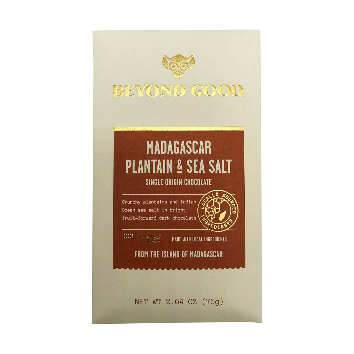 Beyond Good - Plantation Sea Salt Madagascar Chocolate Bar, 2.64 oz (Pack of 10) - Gluten-Free Kosher