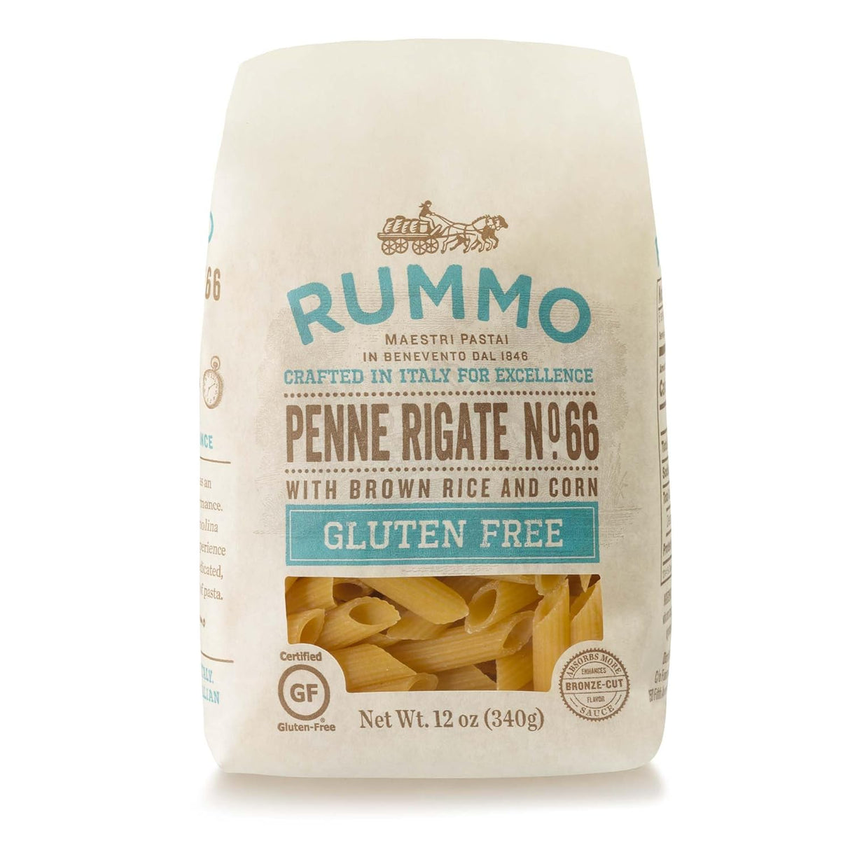 Rummo Gluten-Free Penne Rigate Pasta, 12 oz (Case of 12)